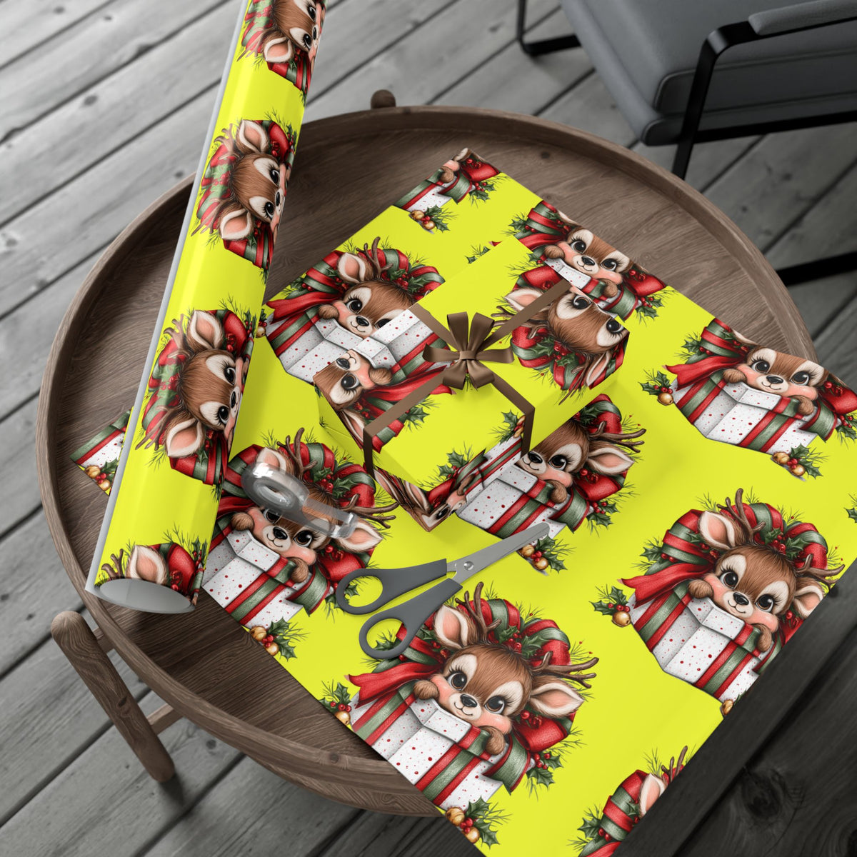 Christmas Reindeer Gift Wrap Paper – Cute Holiday Present Wrapping Sheets