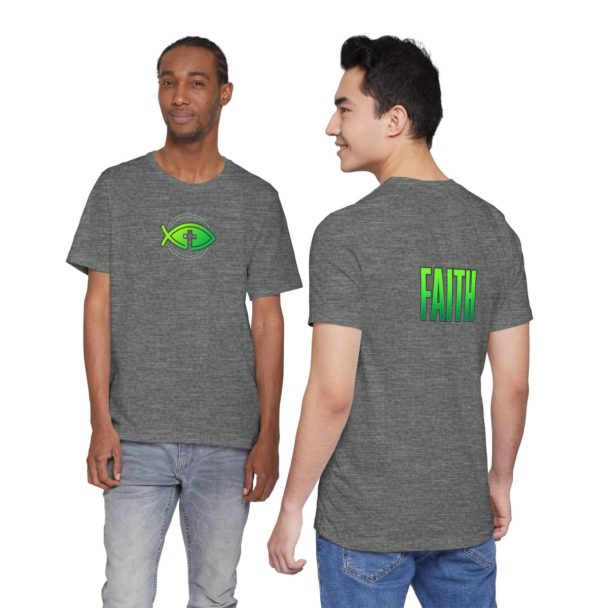 Faith Fish T-Shirt — Green Ichthys Christian Tee