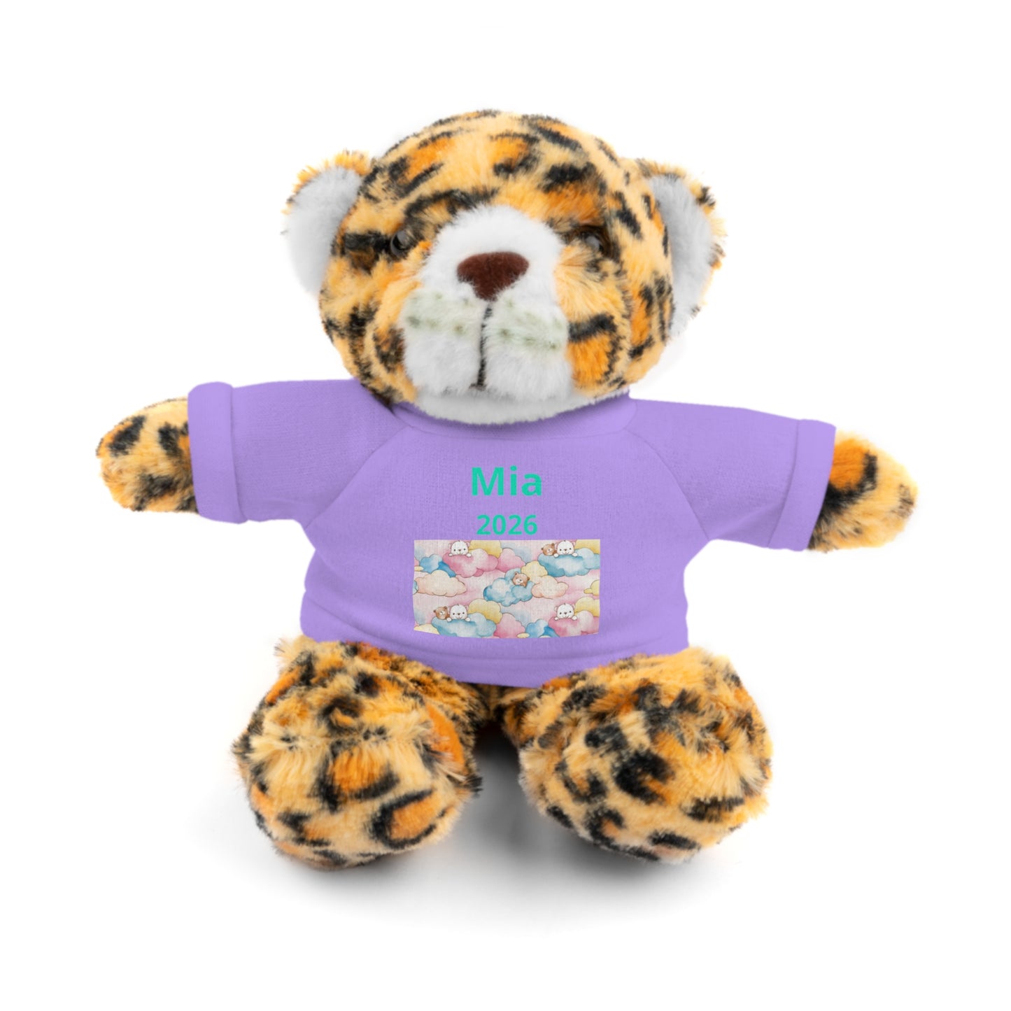 Personalized Plush Bear with Custom Tee — Cute Candy Print & Name
