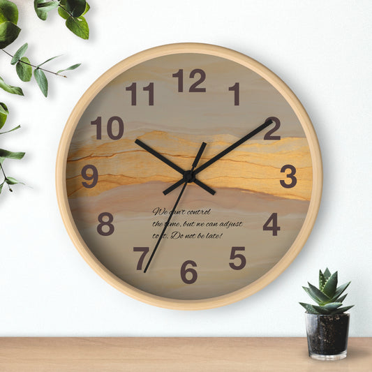 Marble Sunset Wall Clock — Decorative Timepiece with Inspiring Quote