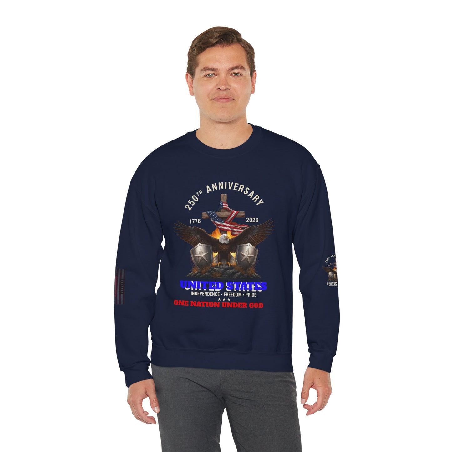 250 Years of Freedom crewneck | Fourth of July retro fireworks BBQ patriotic