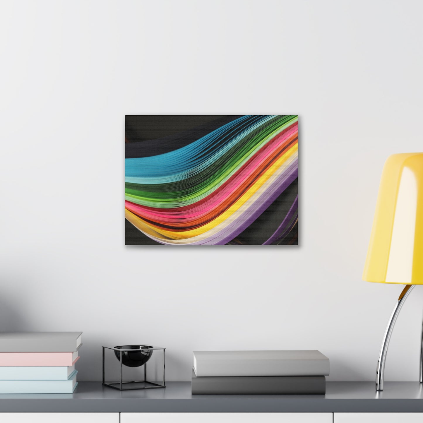Abstract Rainbow Wave Canvas Print — Stretched 0.75" Wall Art