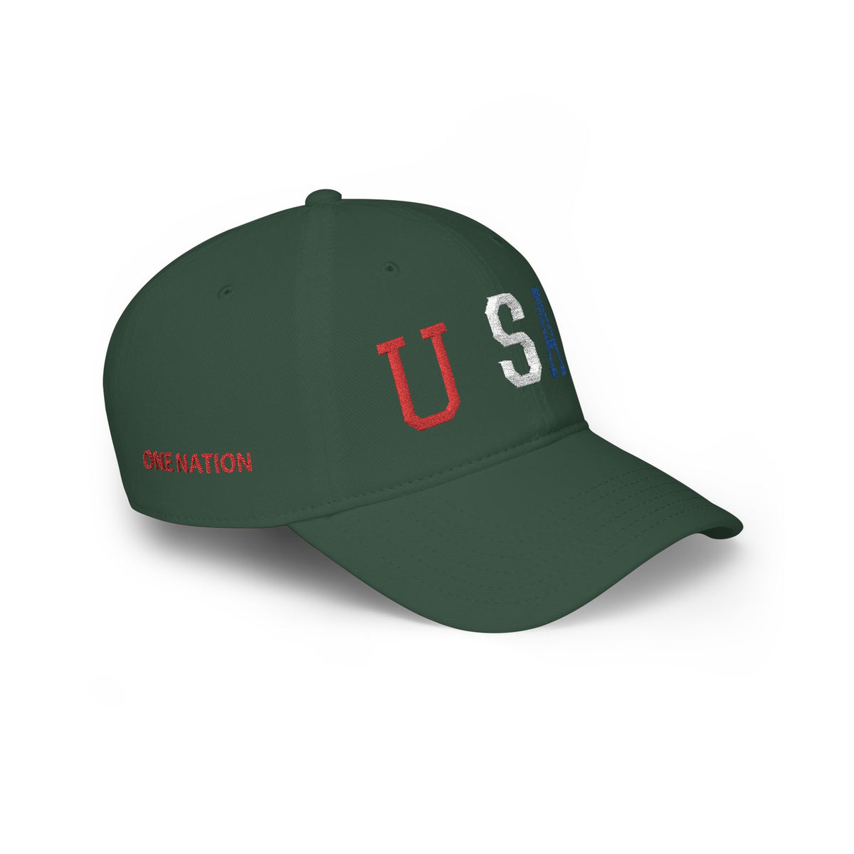 USA Embroidered Baseball Cap — Low Profile Patriotic Hat