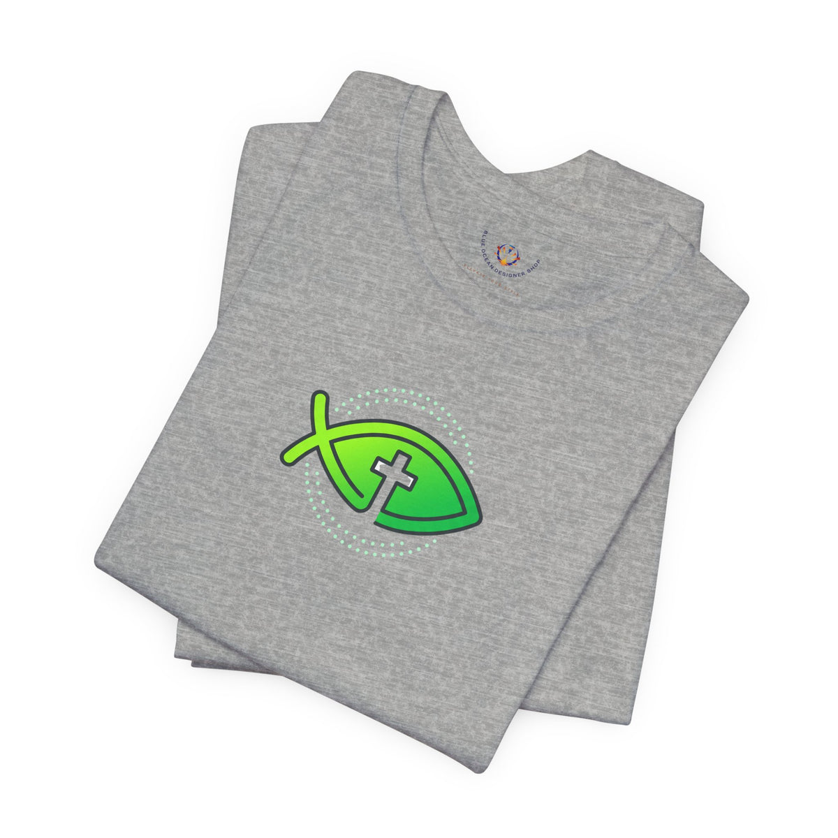 Faith Fish T-Shirt — Green Ichthys Christian Tee