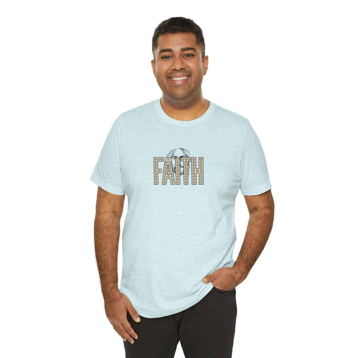 Faith Graphic Tee — Jesus Face Christian T-Shirt