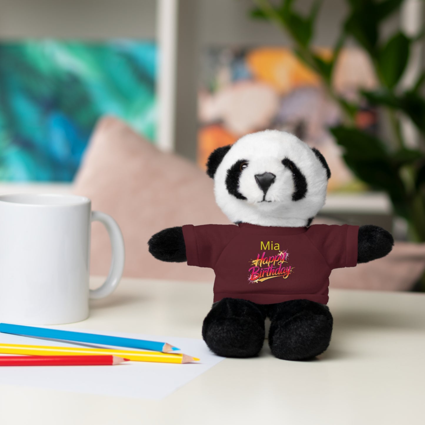 Personalized Birthday Teddy Bear with 'Happy Birthday' Tee