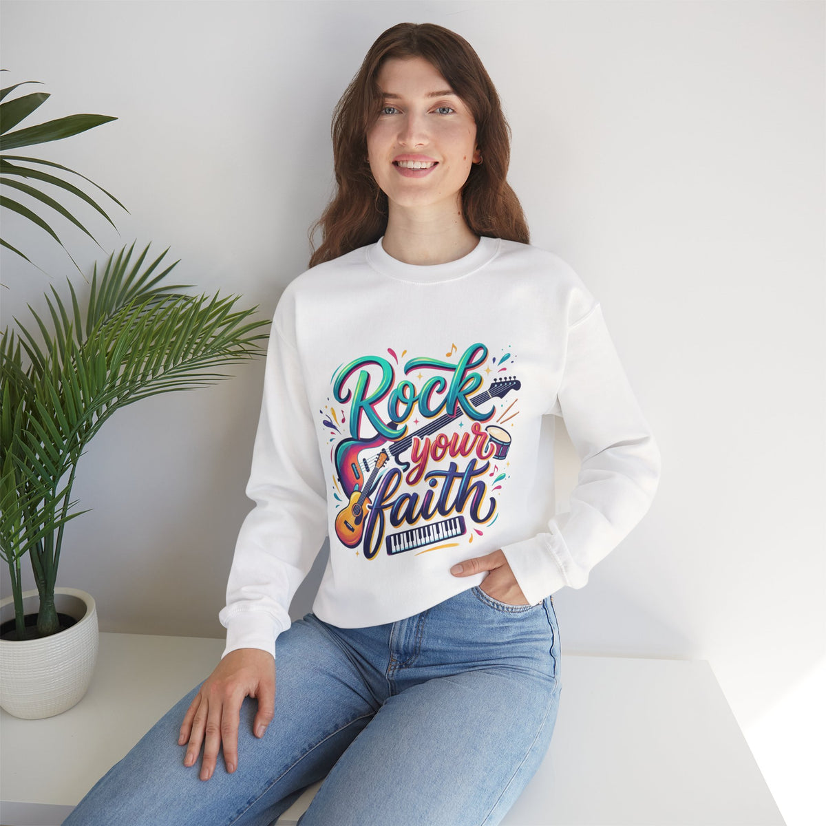 Rock Your Faith Sweatshirt — Christian Music Graphic Crewneck