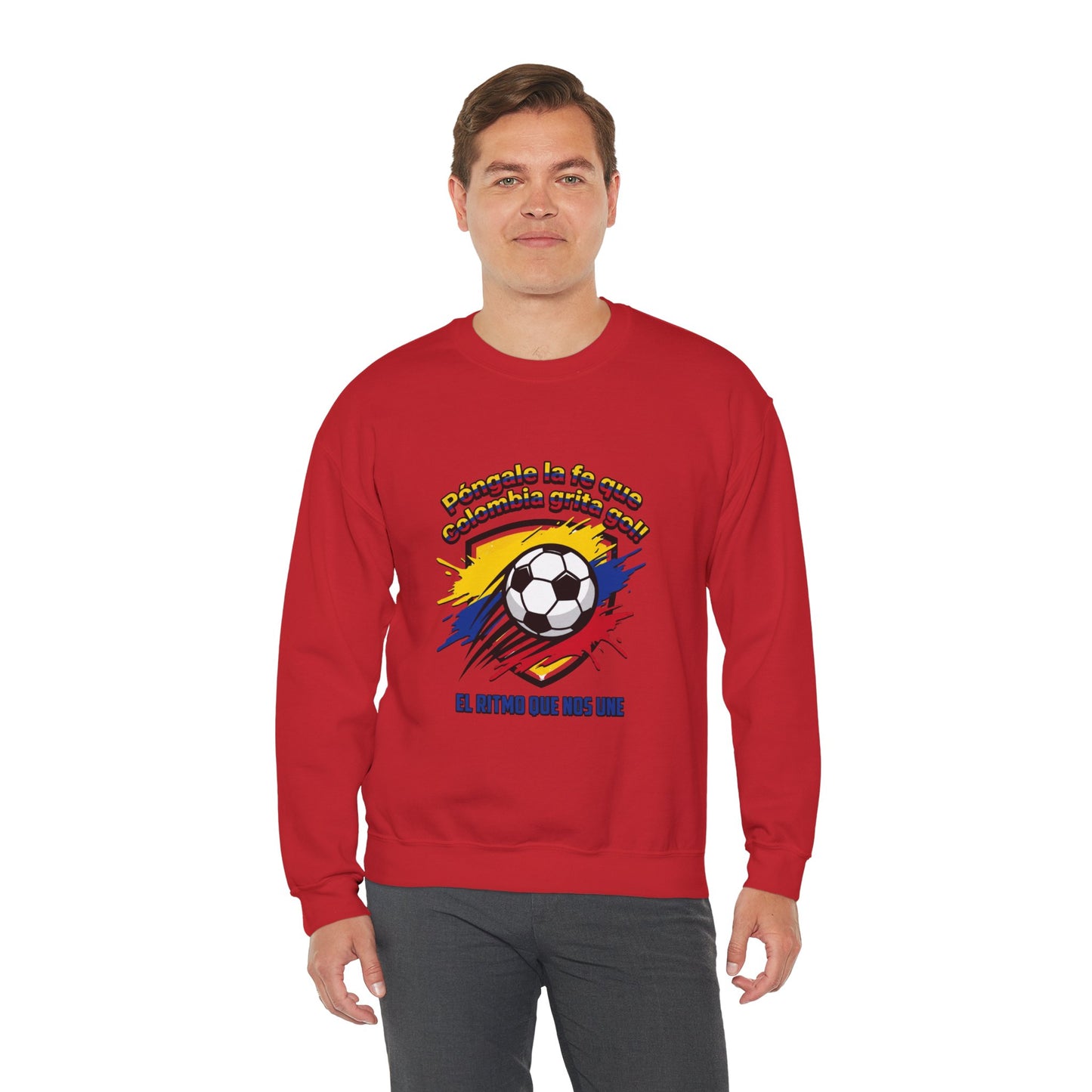 Colombia Pride Soccer Crewneck Sweatshirt | Retro National Colors, Championship Season