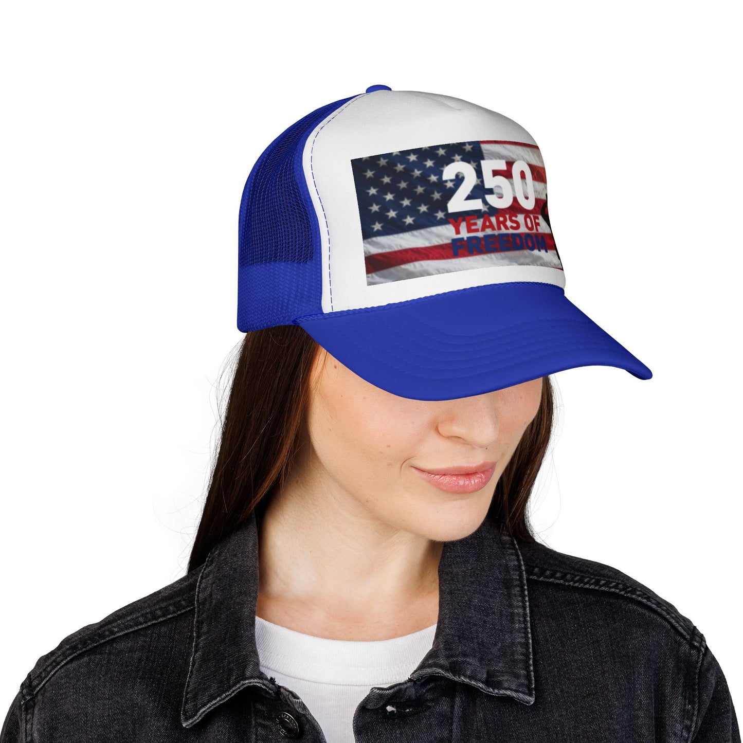 250 Years of Freedom Trucker Cap — Patriotic American Flag Mesh Hat