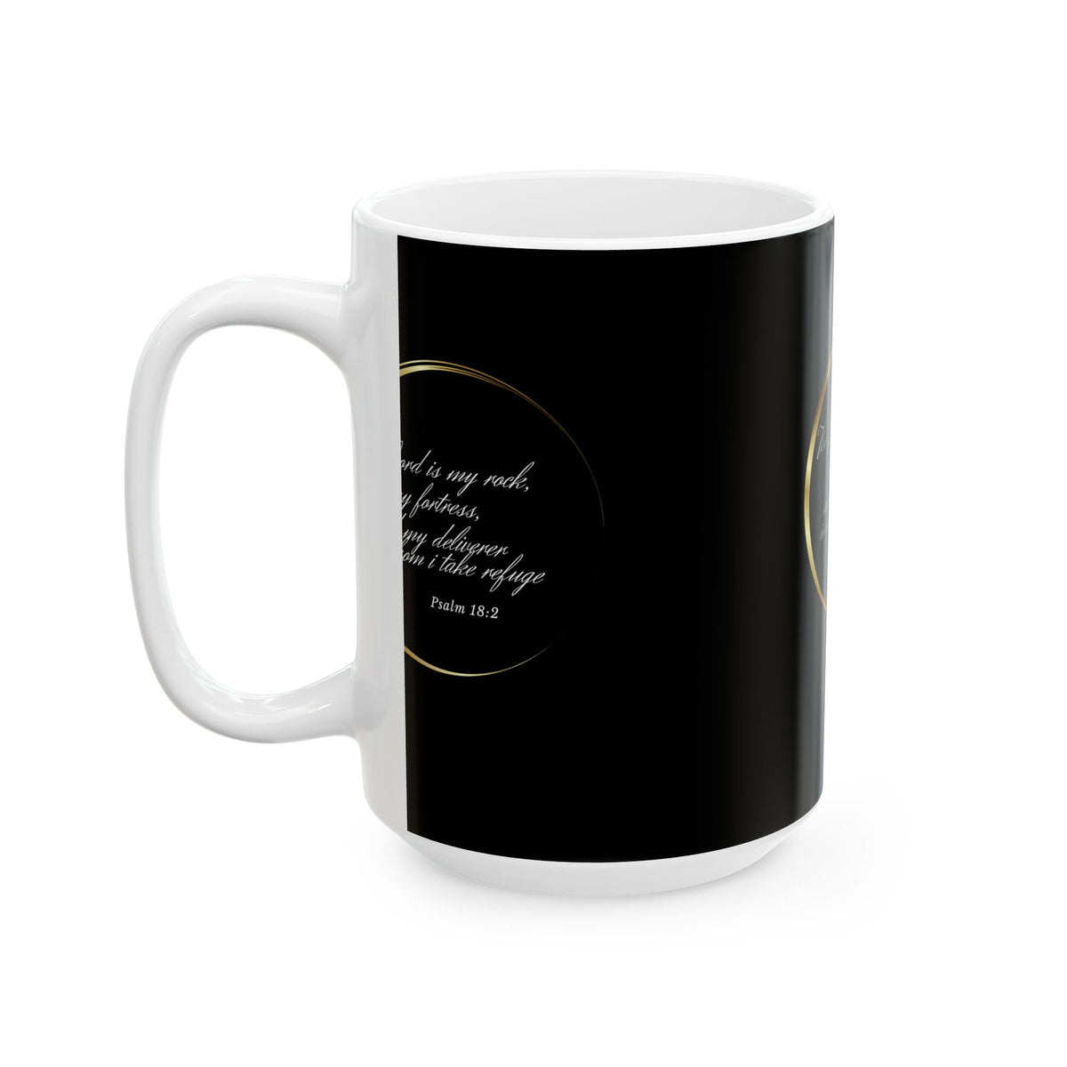 Inspirational Psalm 18:2 Ceramic Mug — “The Lord is my rock” Faith Coffee Cup