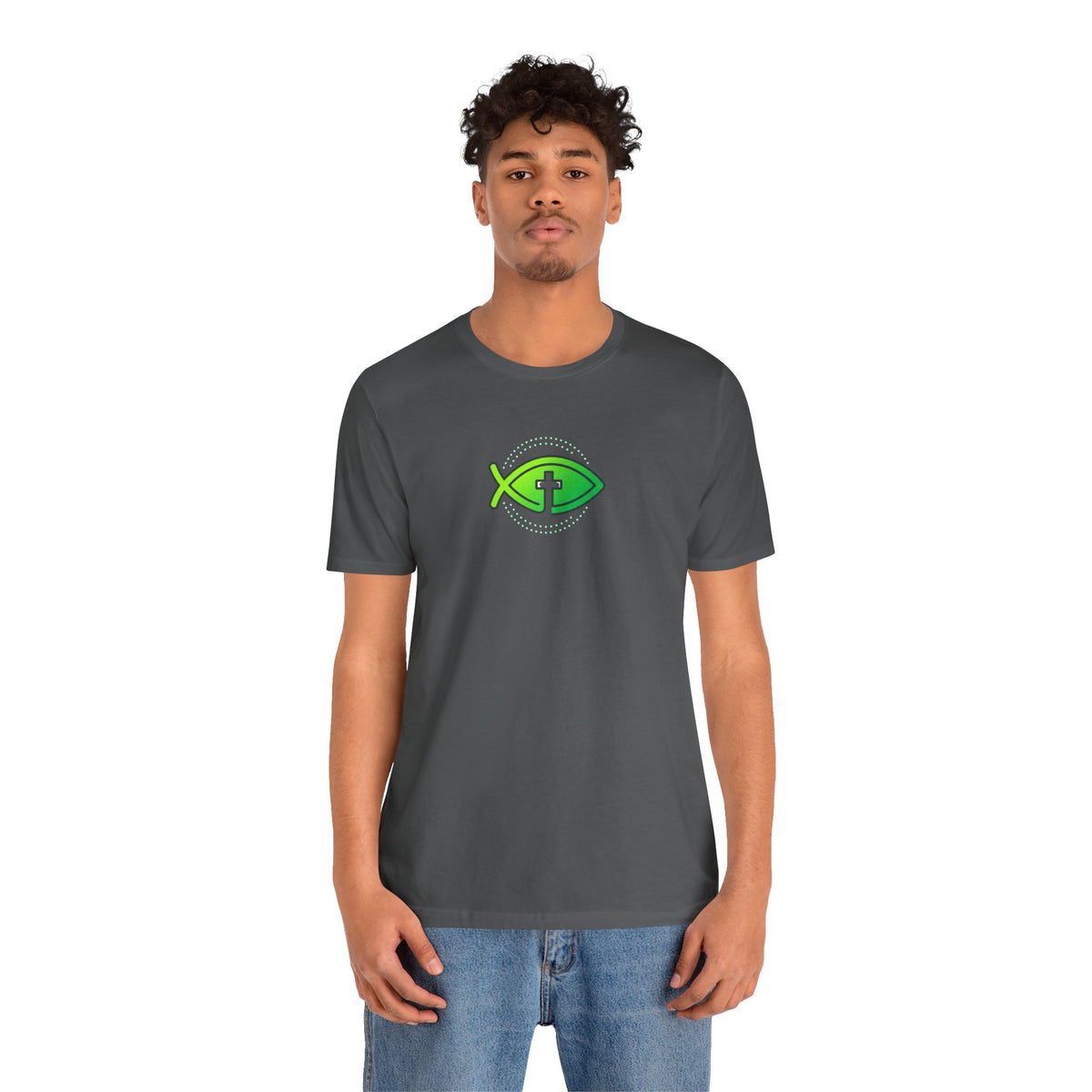 Faith Fish T-Shirt — Green Ichthys Christian Tee