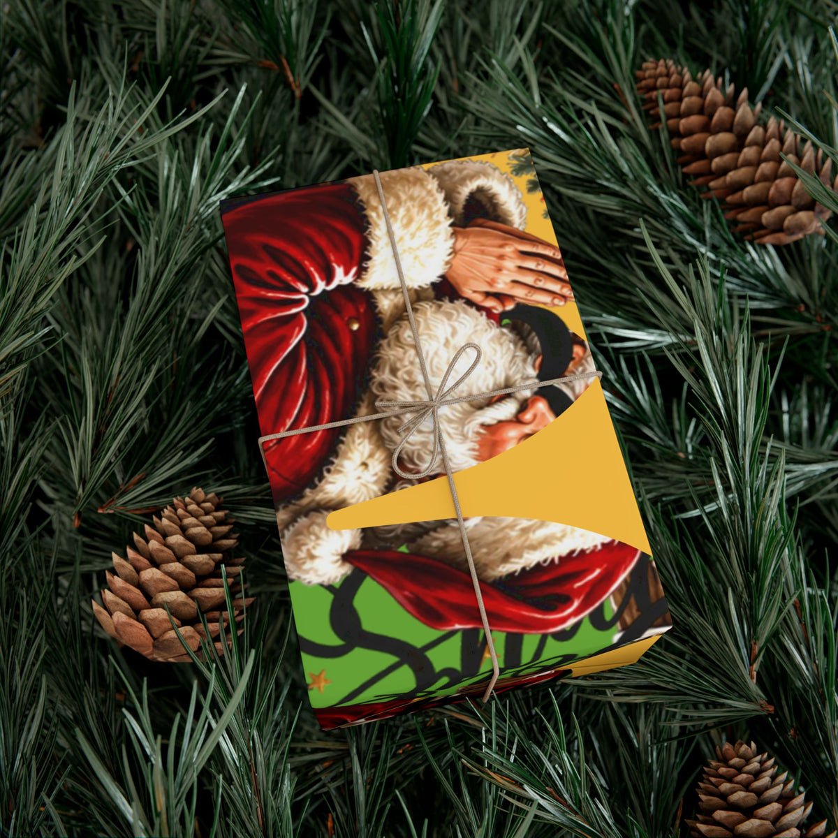 Copy of Gift Wrap Paper – Red & Gold Holiday Nativity Design