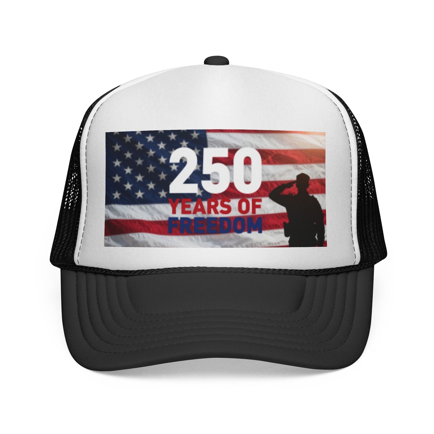 250 Years of Freedom Trucker Cap — Patriotic American Flag Mesh Hat