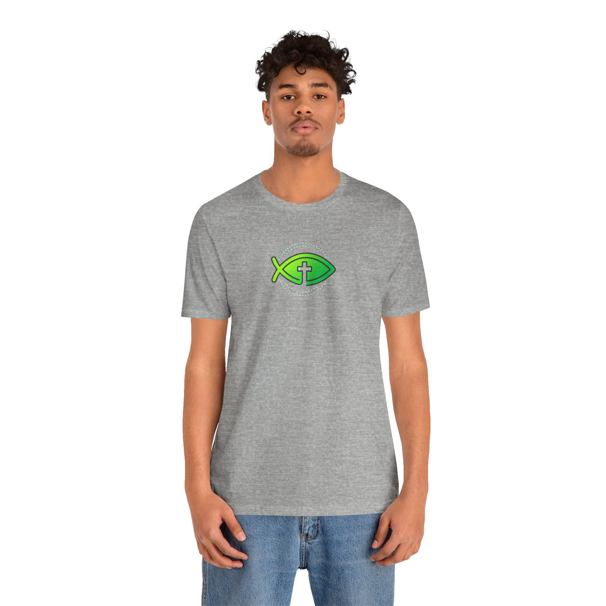 Faith Fish T-Shirt — Green Ichthys Christian Tee