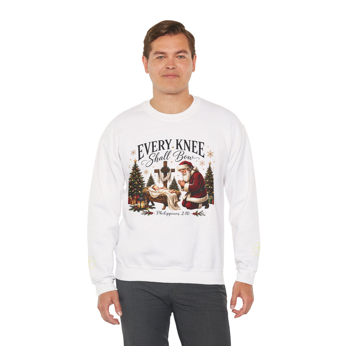 Every Knee shall bow Christmas Crewneck Sweatshirt