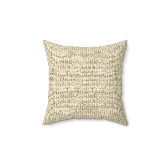 Textured Neutral Throw Pillow — Cozy Beige Decorative Accent