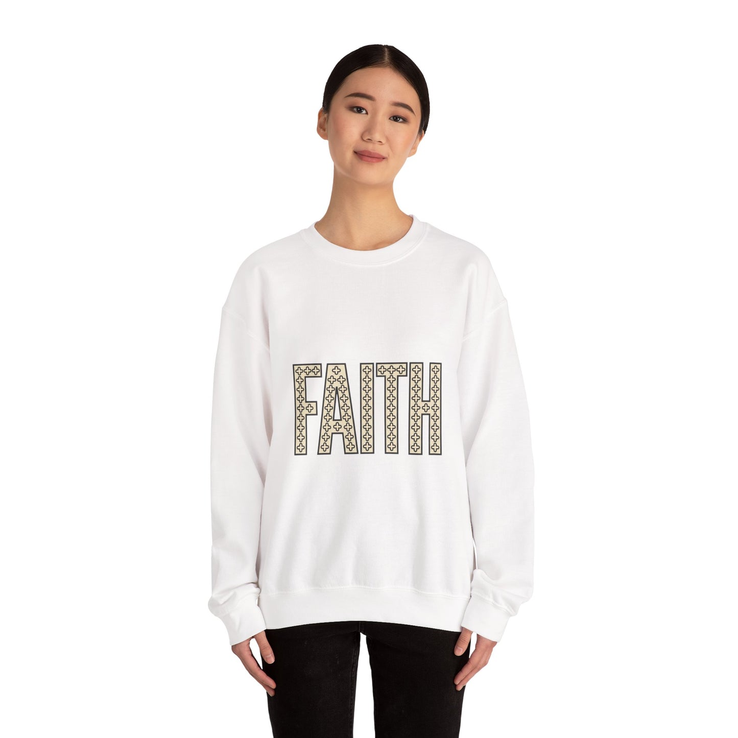 Faith groovy lettering Sweatshirt | Christian encouragement, pastel retro