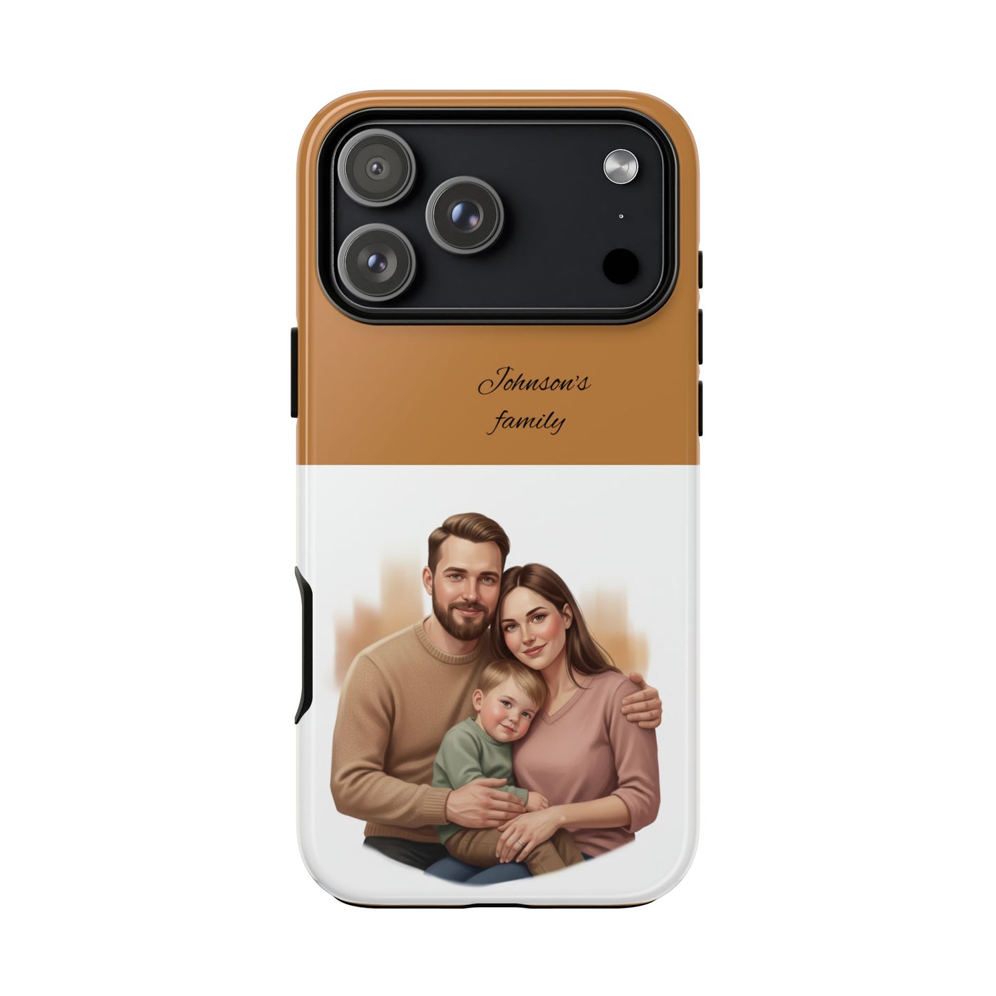 Personalized Family Photo Tough Phone Case — Custom Name Script