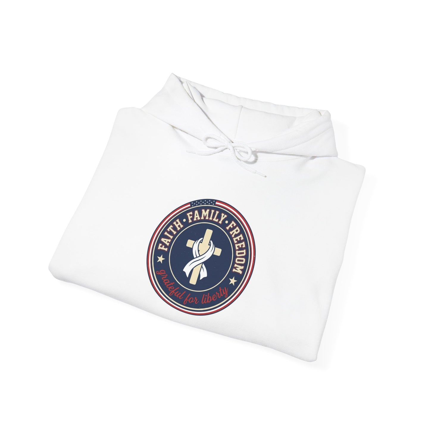 Faith Family Freedom Hoodie | Faith-based Patriotic, Vintage Americana July 4th