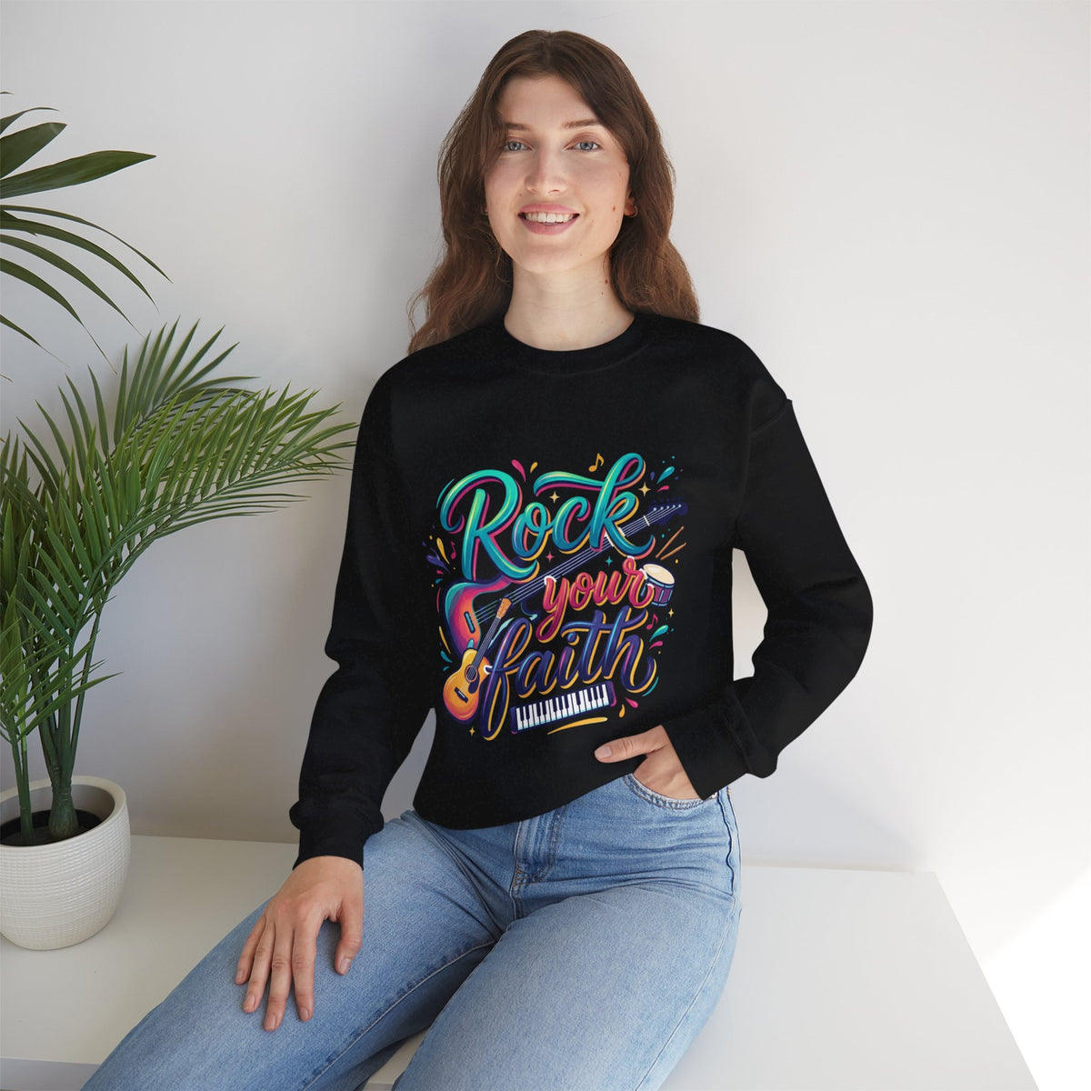 Rock Your Faith Sweatshirt — Christian Music Graphic Crewneck