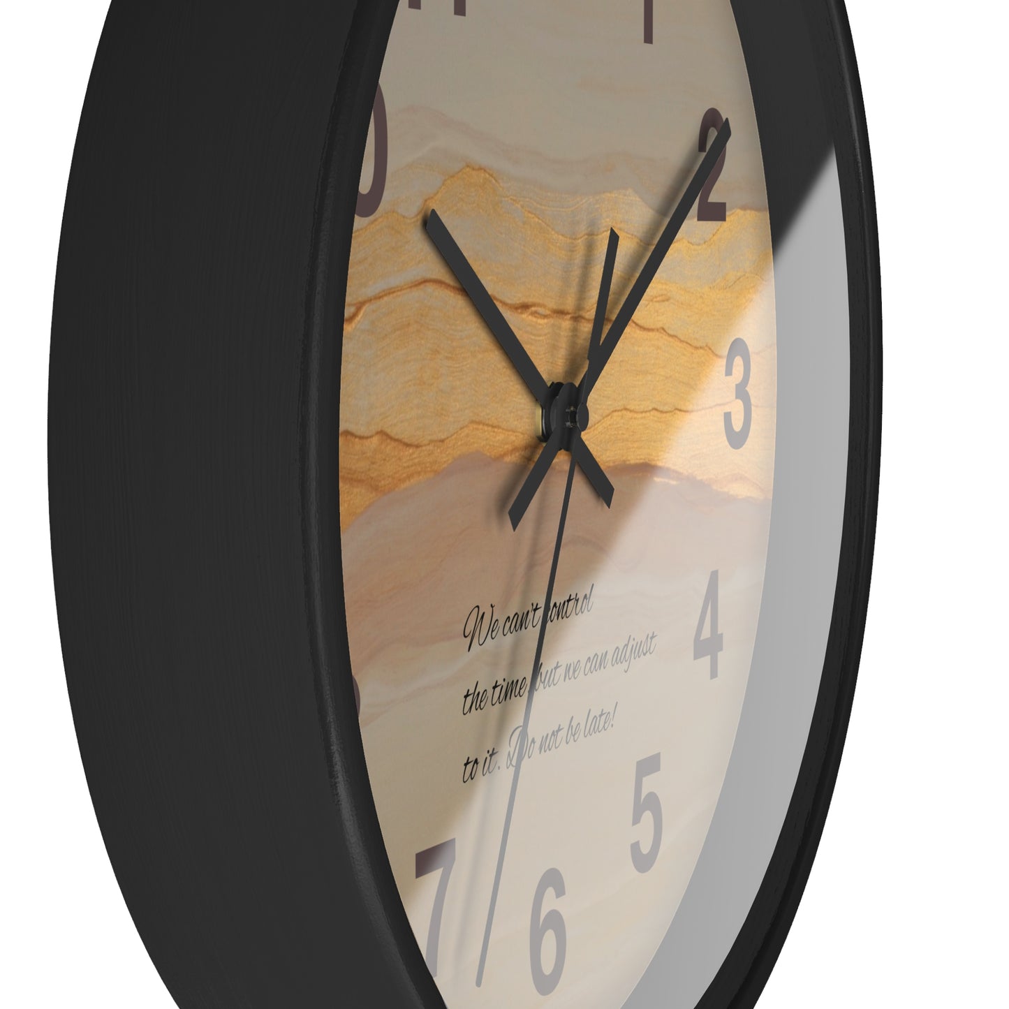 Marble Sunset Wall Clock — Decorative Timepiece with Inspiring Quote