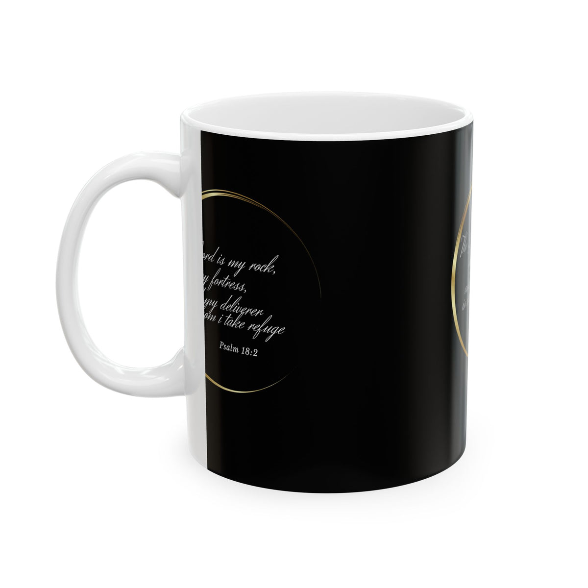 Inspirational Psalm 18:2 Ceramic Mug — “The Lord is my rock” Faith Coffee Cup