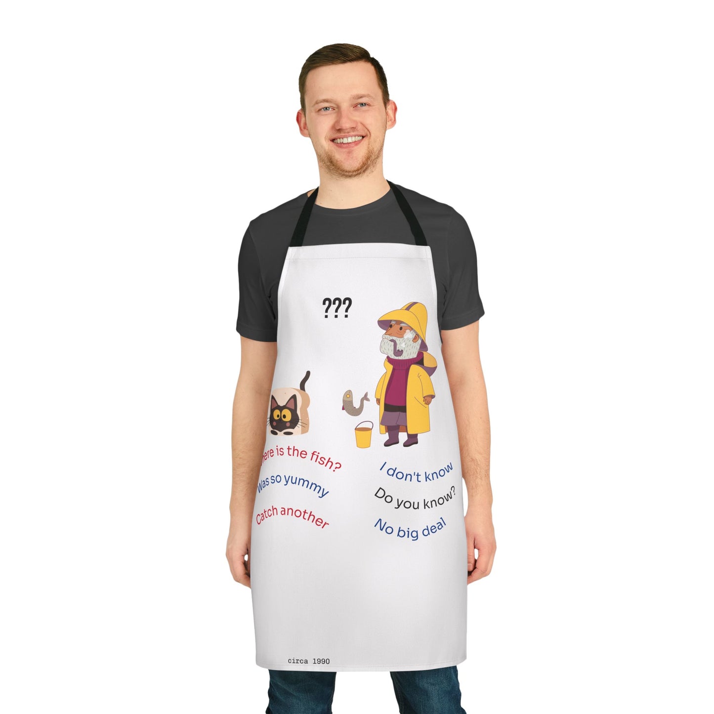 Apron, Fish Design, 2-Color Straps