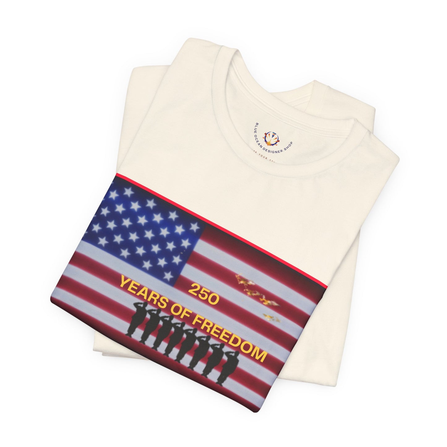 T-Shirt — "250 Years of Freedom" American Flag Patriotic Tee