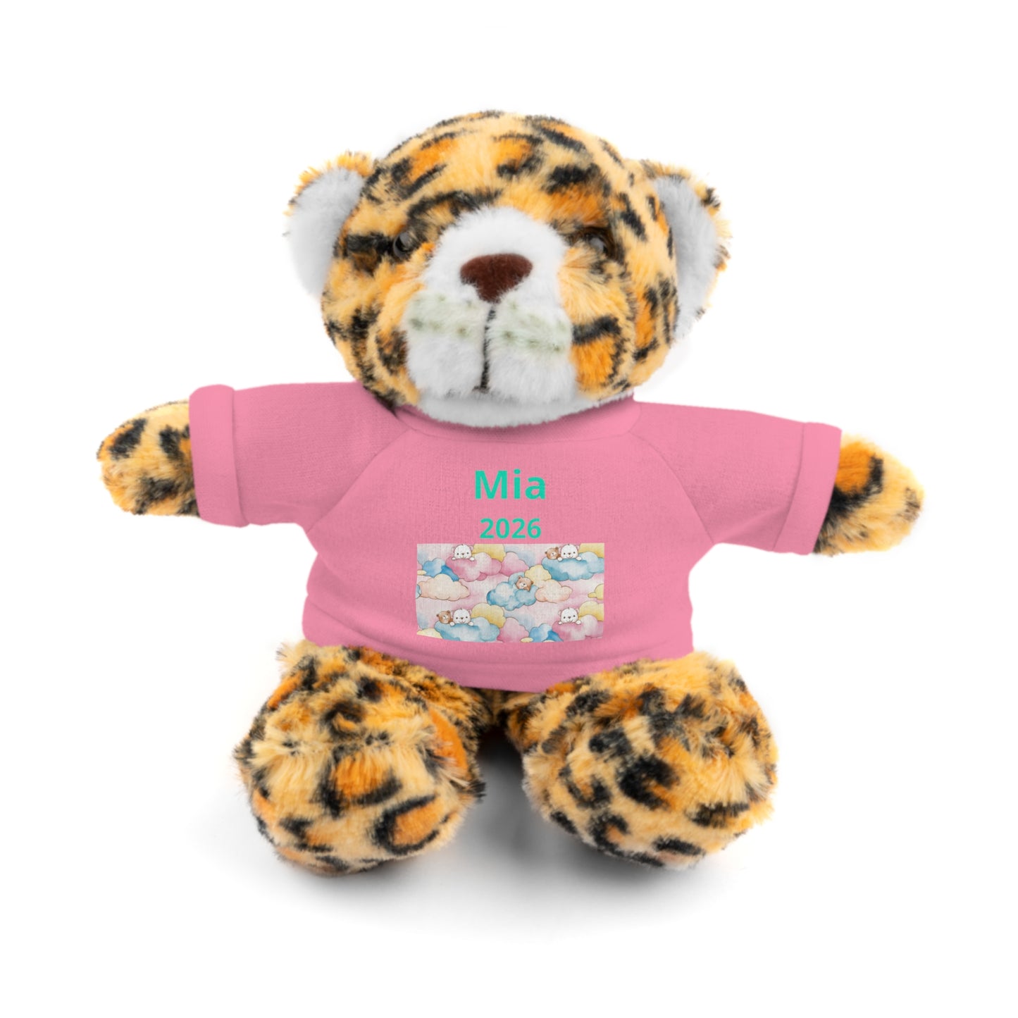 Personalized Plush Bear with Custom Tee — Cute Candy Print & Name