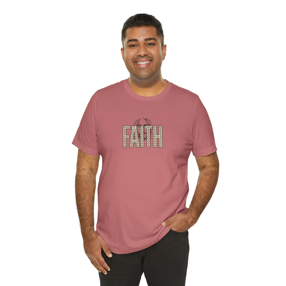 Faith Graphic Tee — Jesus Face Christian T-Shirt