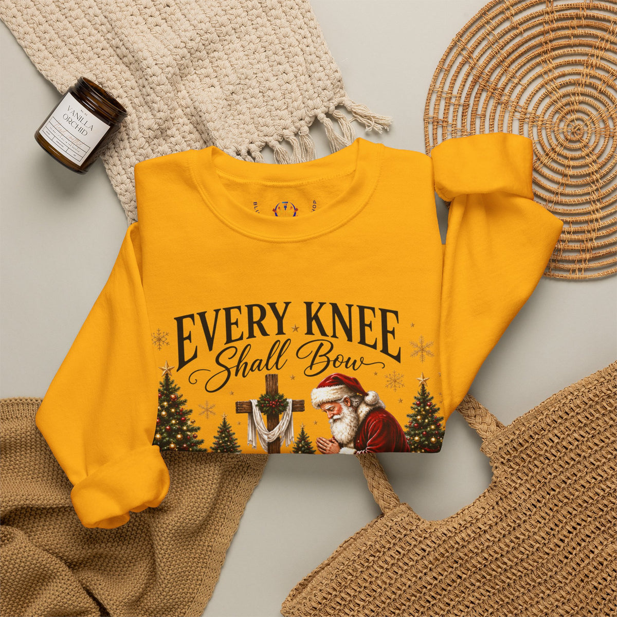 Every Knee shall bow Christmas Crewneck Sweatshirt