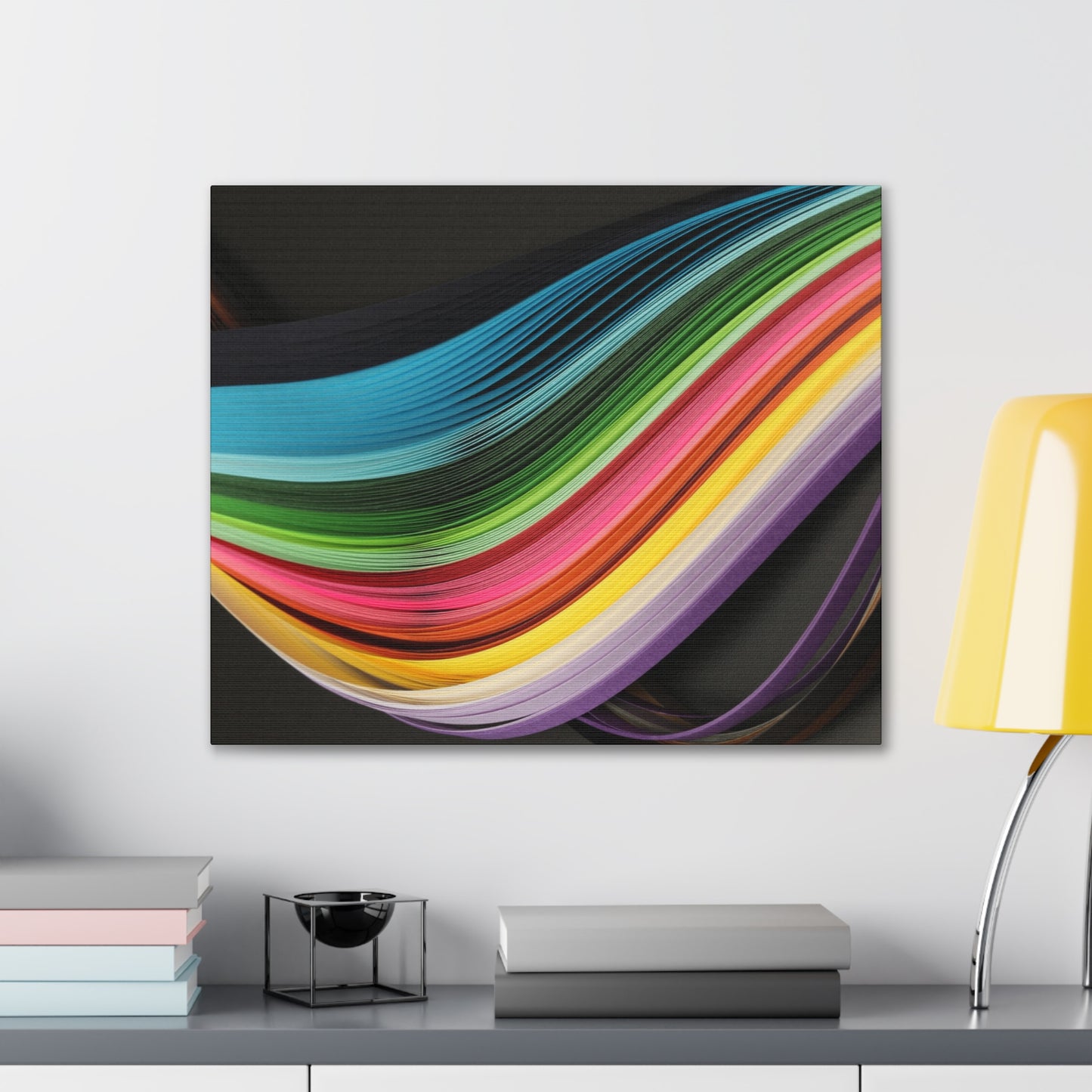 Abstract Rainbow Wave Canvas Print — Stretched 0.75" Wall Art
