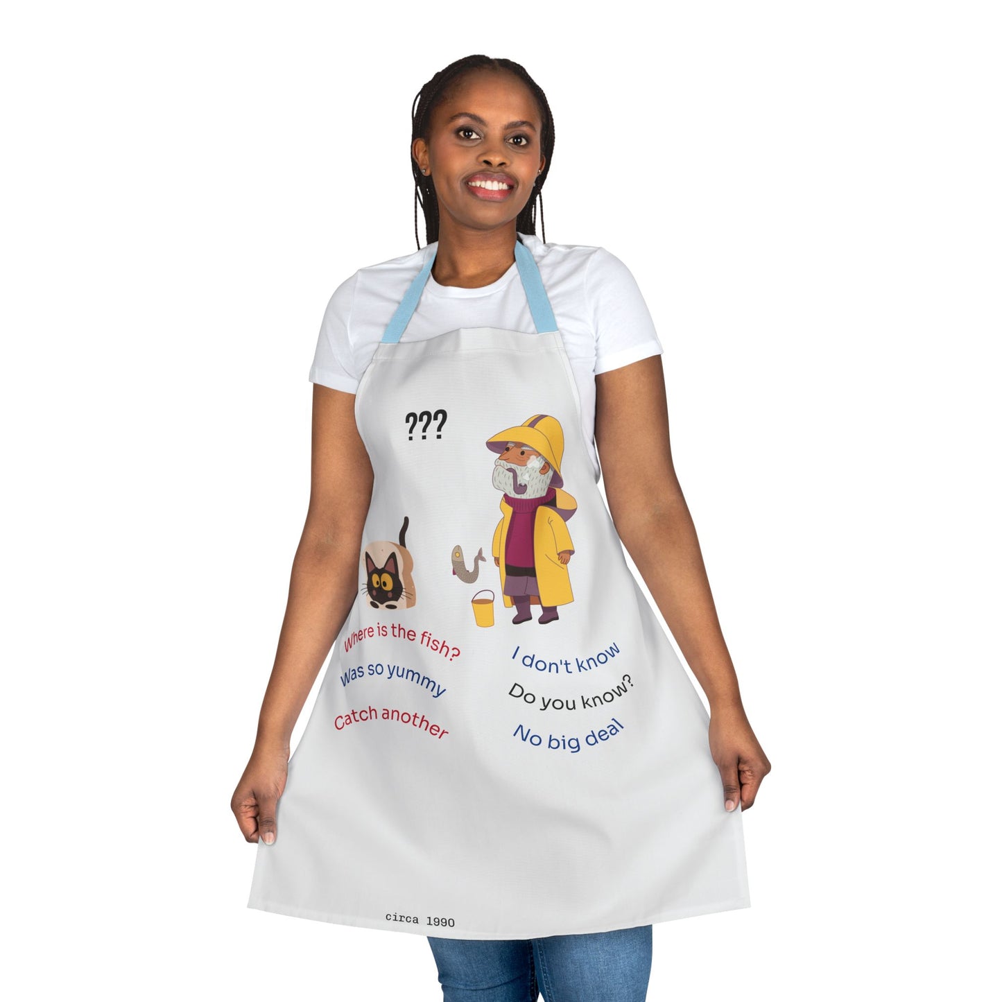 Apron, Fish Design, 2-Color Straps