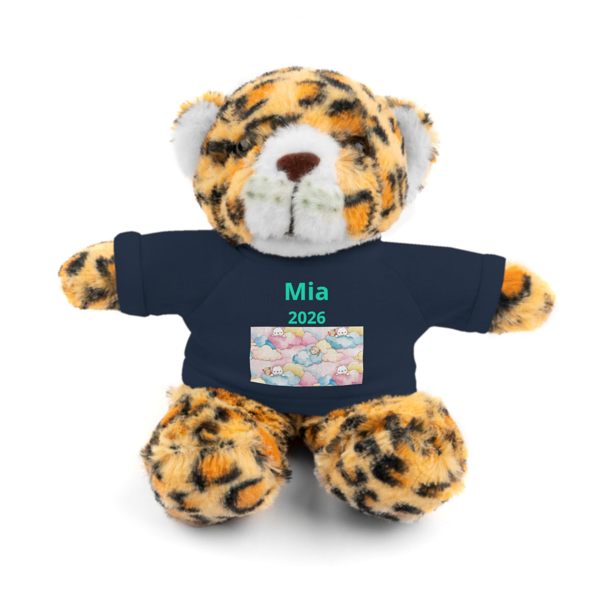 Personalized Plush Bear with Custom Tee — Cute Candy Print & Name