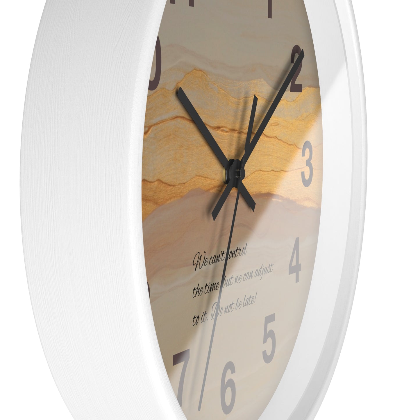 Marble Sunset Wall Clock — Decorative Timepiece with Inspiring Quote