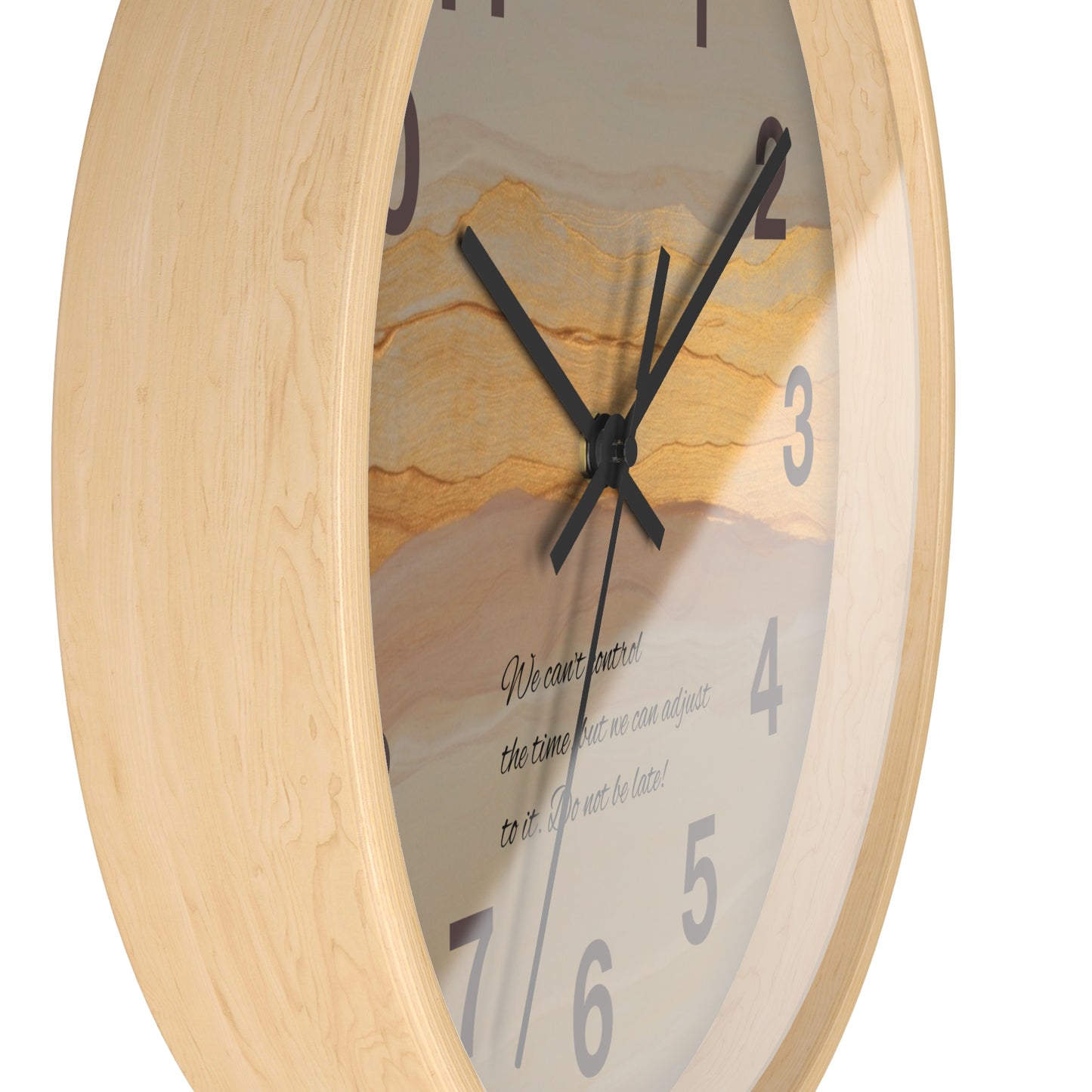 Marble Sunset Wall Clock — Decorative Timepiece with Inspiring Quote