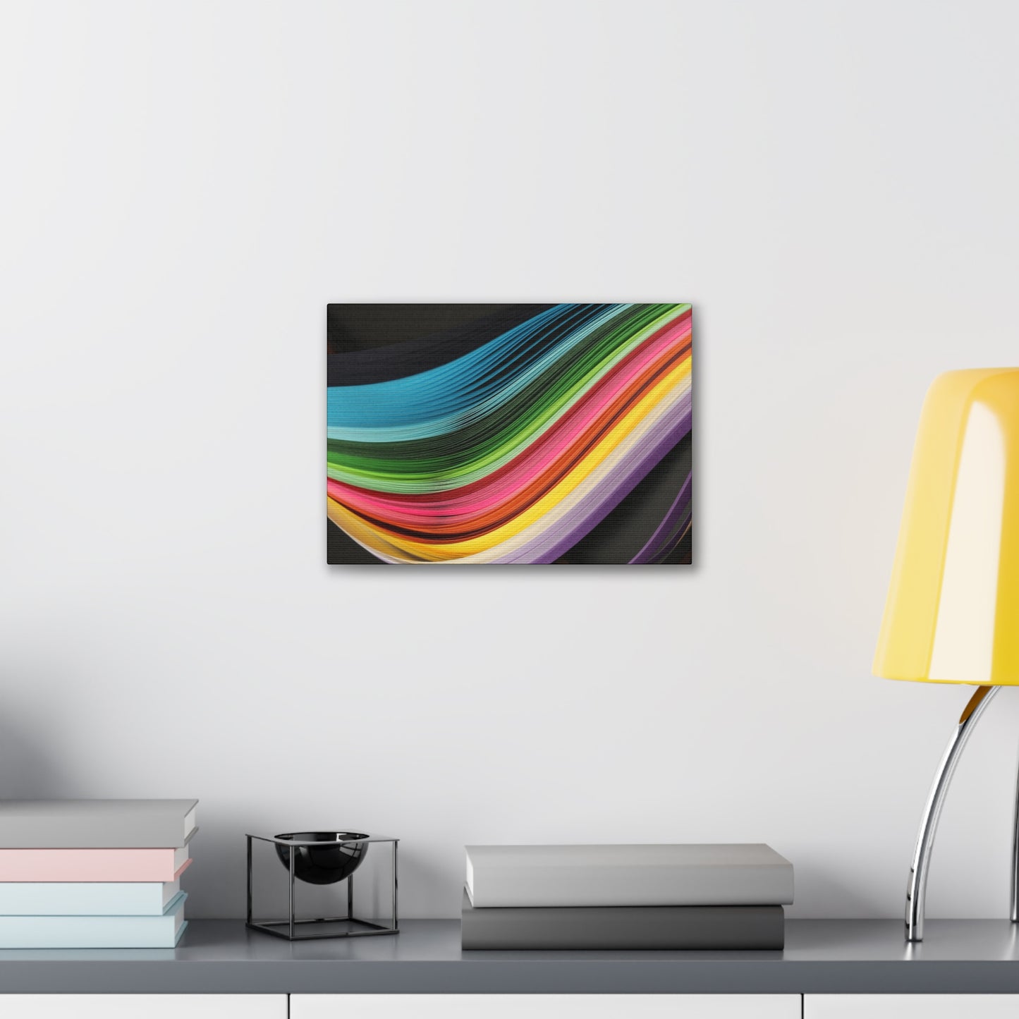 Abstract Rainbow Wave Canvas Print — Stretched 0.75" Wall Art
