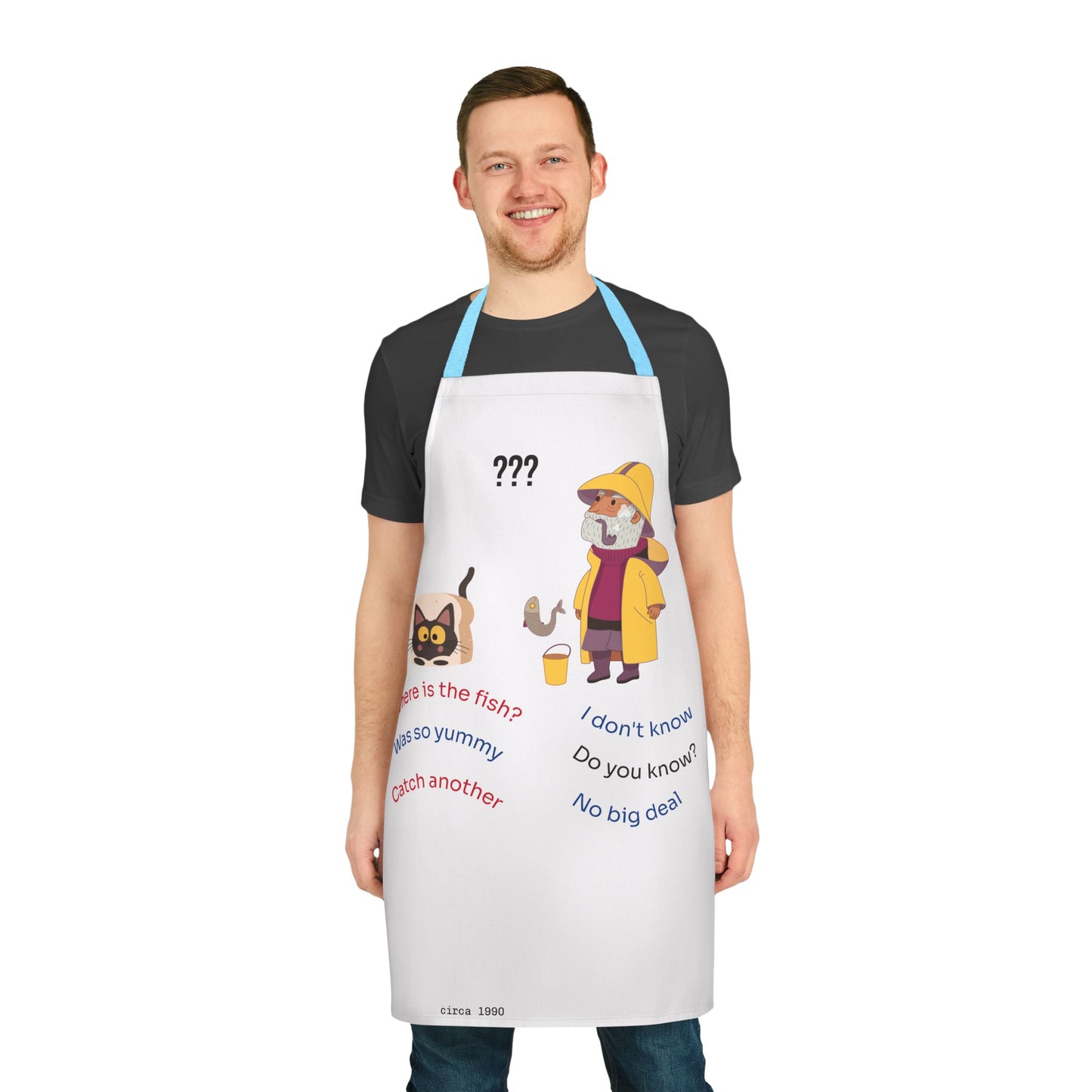 Apron, Fish Design, 2-Color Straps