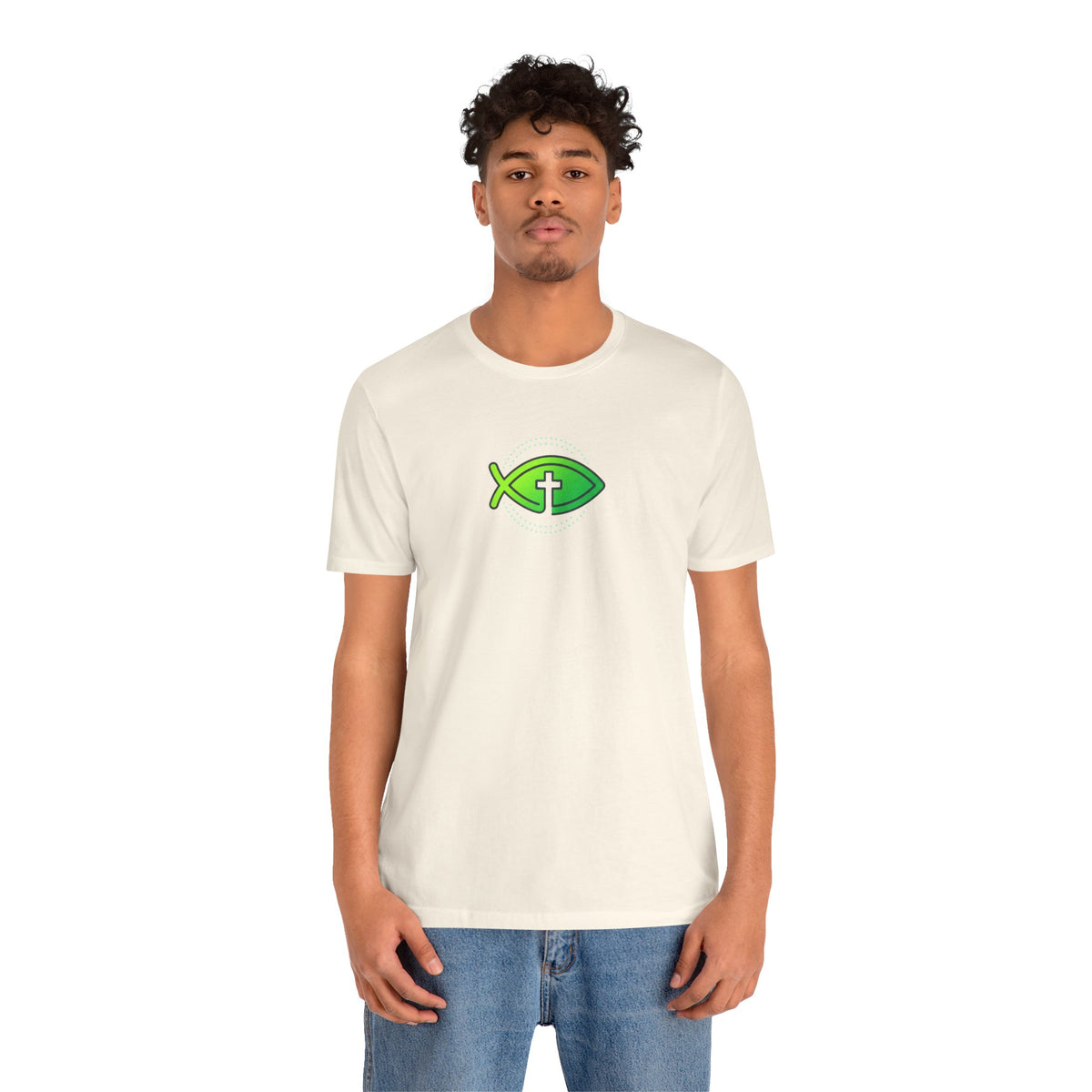 Faith Fish T-Shirt — Green Ichthys Christian Tee