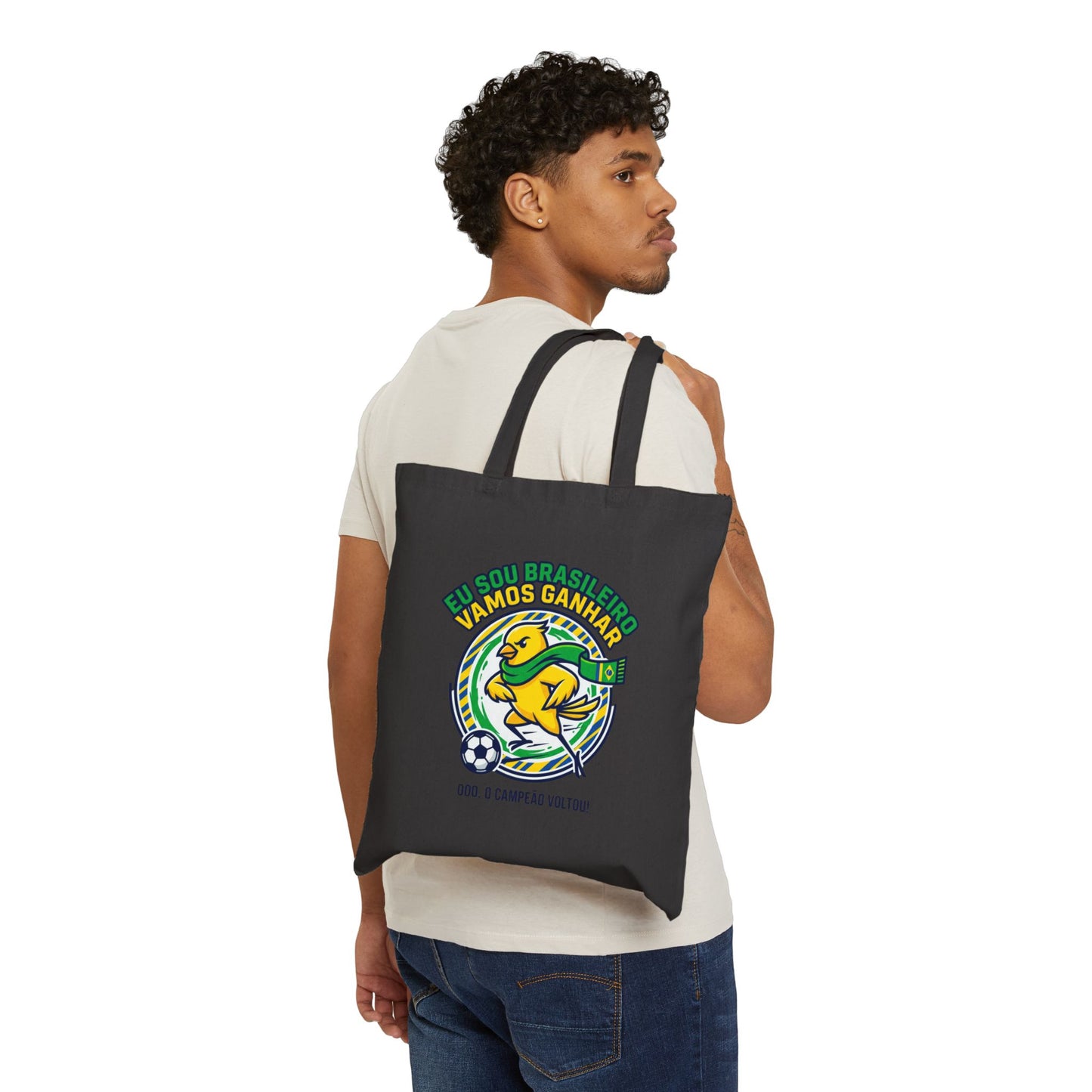 Brazil Retro Soccer Crest Tote | flag-inspired championship supporters
