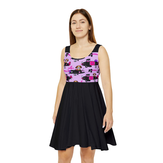 Cute Pet-Themed Women's Skater Dress - Perfect for Dog Lovers