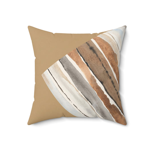 Neutral Earthwater Abstract Decorative Pillow