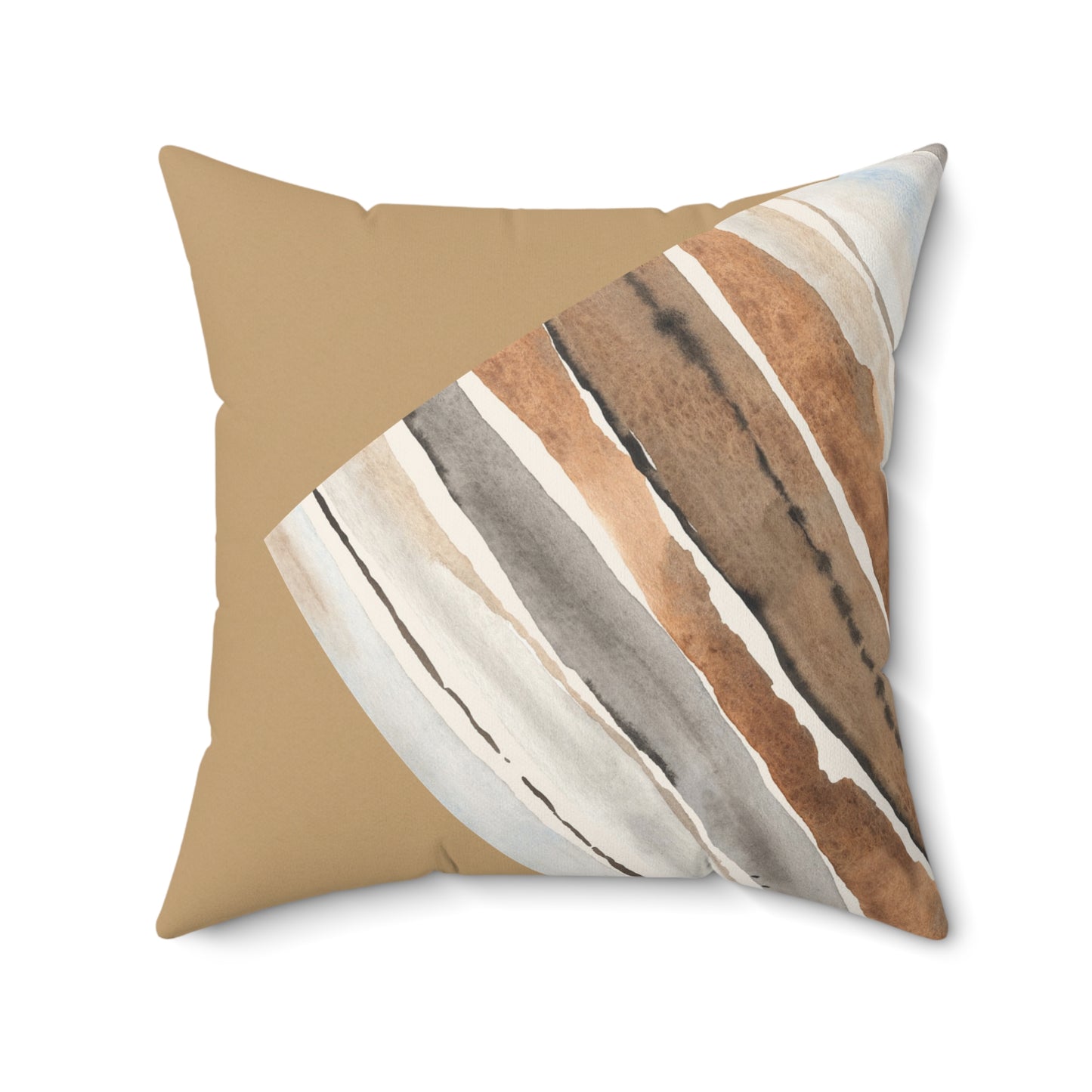 Neutral Earthwater Abstract Decorative Pillow