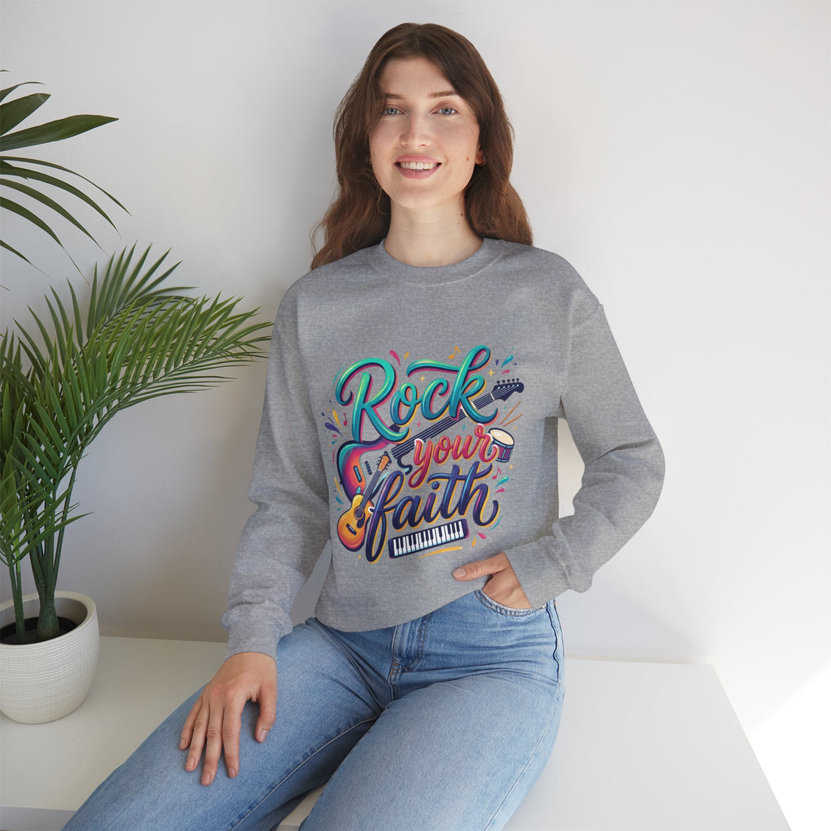 Rock Your Faith Sweatshirt — Christian Music Graphic Crewneck
