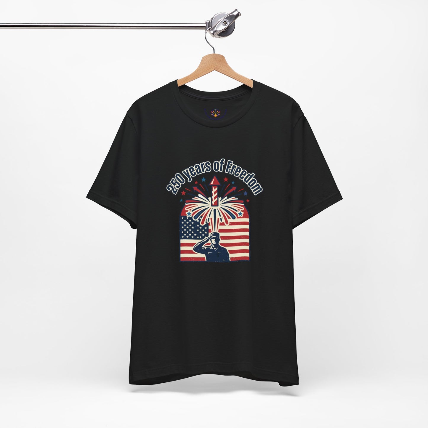 Patriotic 4th of July T-Shirt – "250 Years of Freedom" Fireworks & Salute Tee