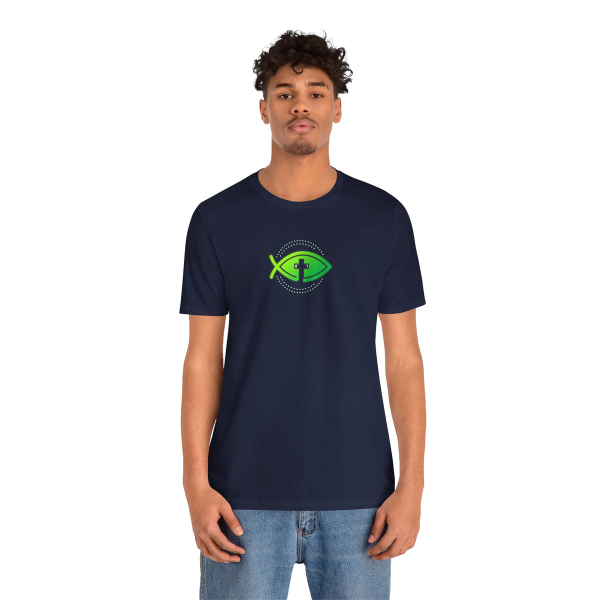 Faith Fish T-Shirt — Green Ichthys Christian Tee
