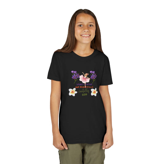 Youth Ballerina Tee: Sweet & Beautifully Made by God, Cute Gift, Dance Apparel, Birthday Present, Inspirational Clothing