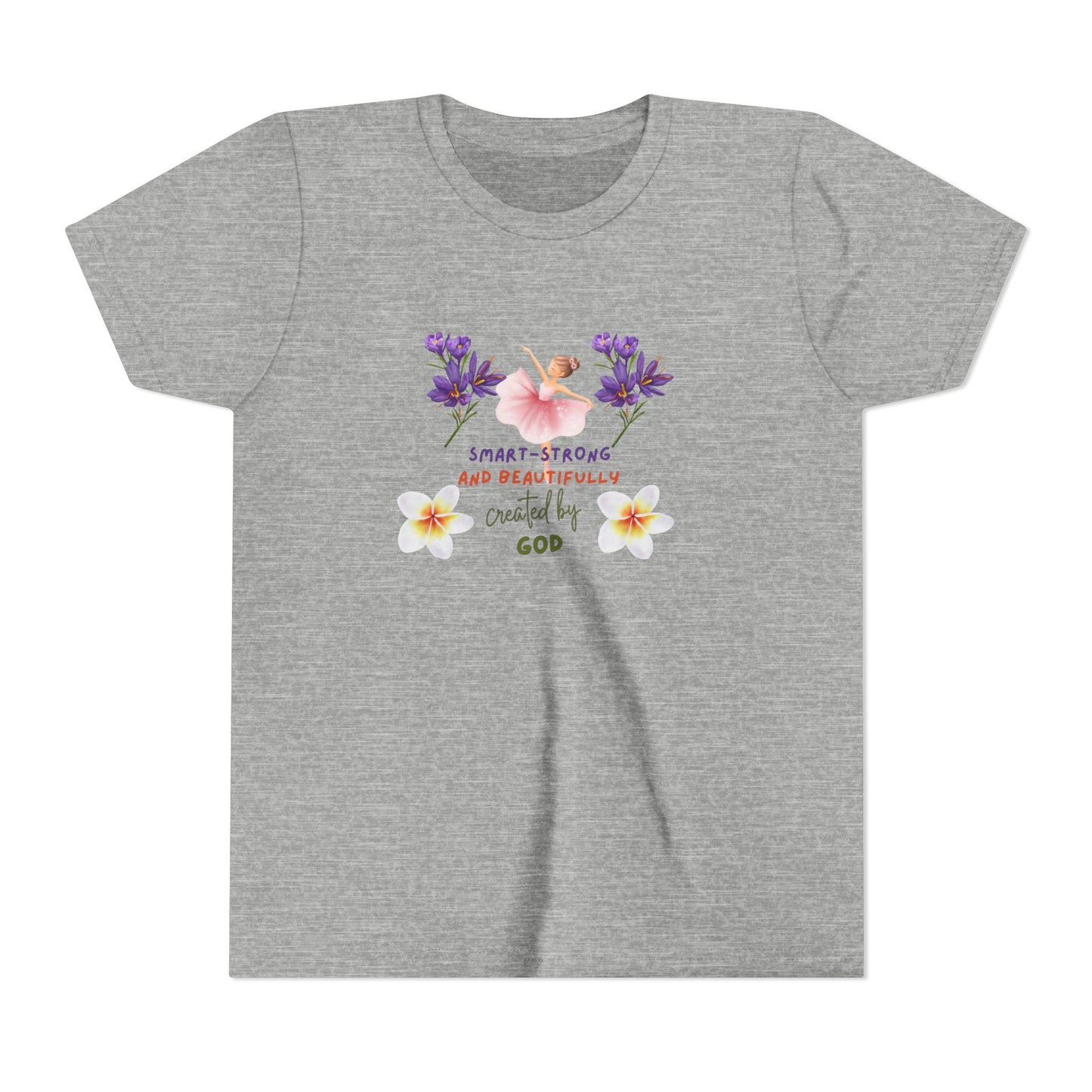 Youth Ballerina Tee: Sweet & Beautifully Made by God, Cute Gift, Dance Apparel, Birthday Present, Inspirational Clothing