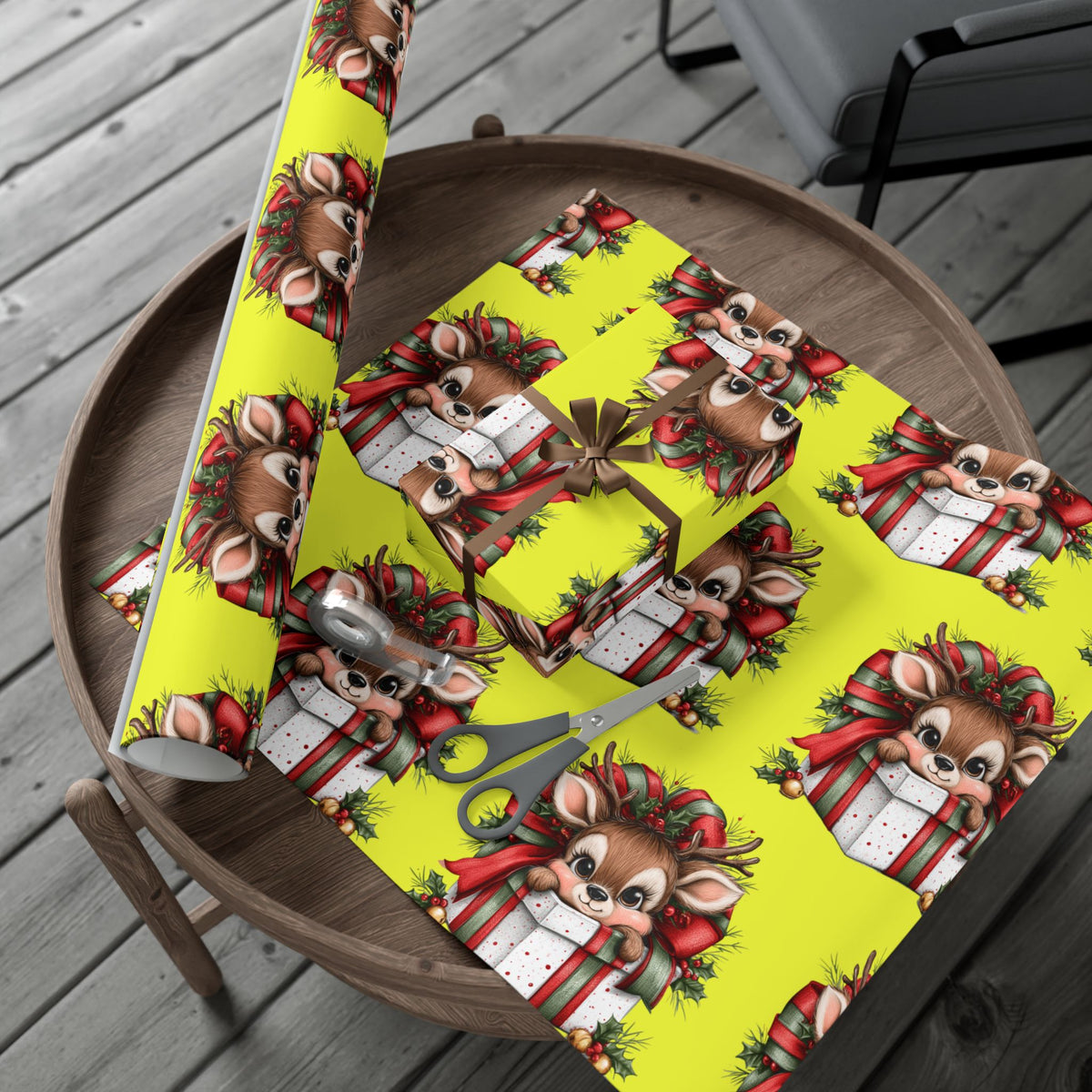 Christmas Reindeer Gift Wrap Paper – Cute Holiday Present Wrapping Sheets