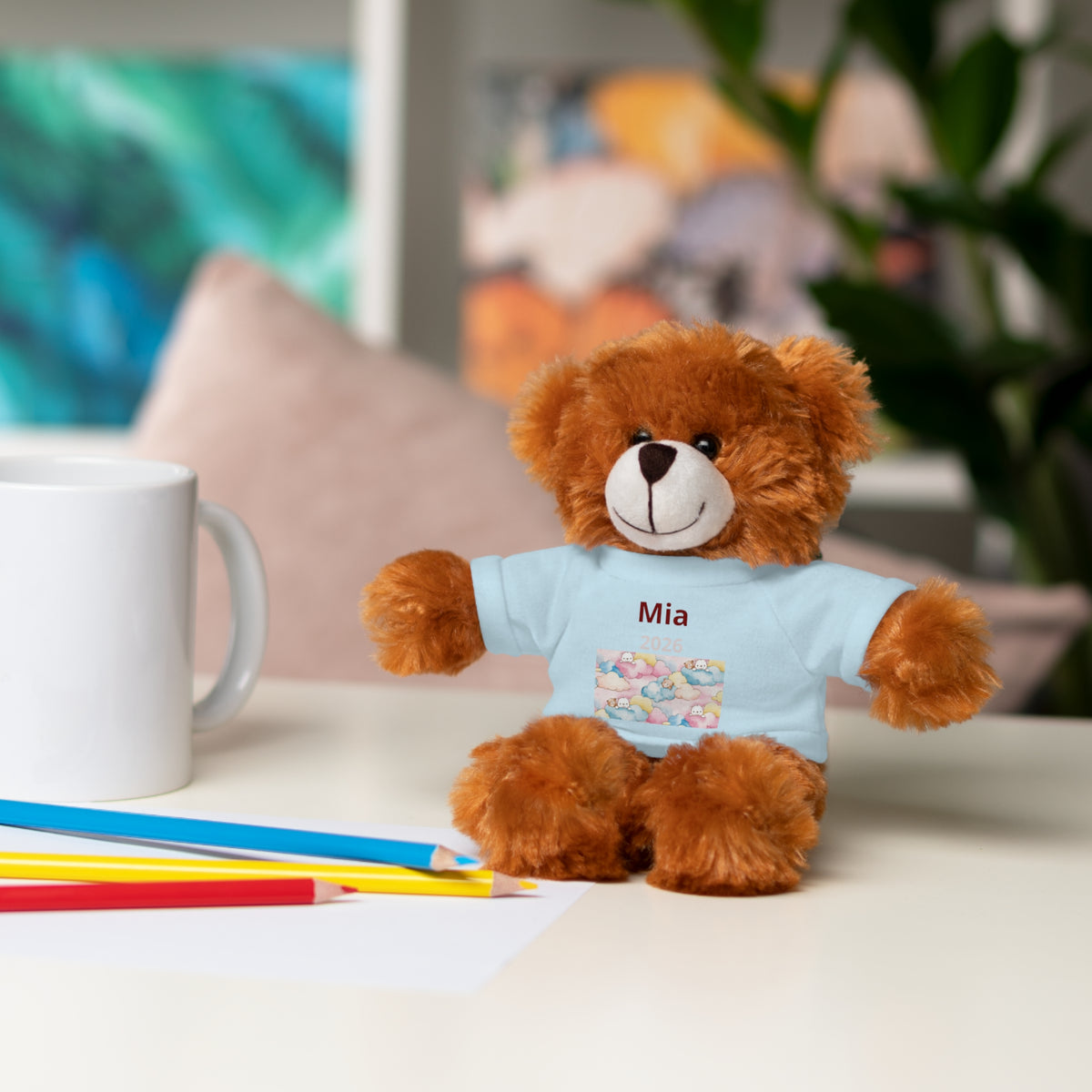Personalized Plush Bear with Custom Tee — Cute Plush Print & Name